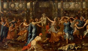 Hymenaios disfressat de dona durant una ofrena a Príap, c.1635 (oli sobre tela) (detall)finès tekijältä Nicolas Poussin