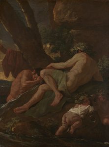 Midas Pesu Pactoluksen lähteellä, n. 1627. tekijältä Nicolas Poussin