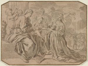Pyhän Katariinan mystinen häät tekijältä Nicolas Poussin