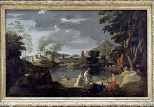 Poussinin Orpheus ja Eurydice, Louvre-museo tekijältä Nicolas Poussin