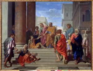 Pyhä Pietari ja pyhä Johannes leikkaamassa rammaa tekijältä Nicolas Poussin