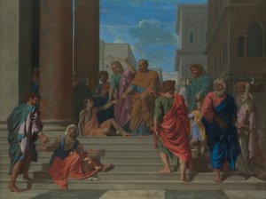 Pyhät Pietari ja Johannes parantavat ramman miehen, 1655. tekijältä Nicolas Poussin