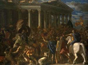 Jerusalemin temppelin tuho ja säkki tekijältä Nicolas Poussin