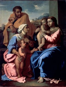 Pyhä perhe Johannes Kastajan ja Pyhän Elisabetin kanssa, 1644-1655. tekijältä Nicolas Poussin