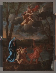 Pyhän perheen paluu Nasaretiin, n. 1627 (öljy kankaalle) tekijältä Nicolas Poussin