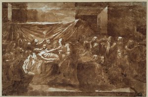 Äärimmäinen voitelu. Piirustus Nicolas Poussin tekijältä Nicolas Poussin
