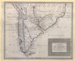 PARAGUAYR. CHILE. LA TERRE, et LES ISLES MAGELLANICQUES. Otettu eri suhteista / N. SANSON d