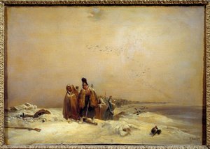 Venäjän vetäytymisen Napoleonin sodan jakso (1812). Nicolas Toussaint Charletin maalaus (Toussaint-Charlet