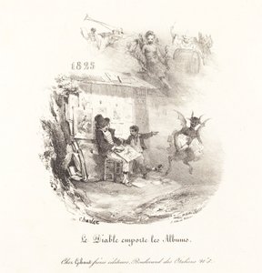 Le Diable emporte les Albums (Paholainen juoksee pois litografiaalbumien kanssa) tekijältä Nicolas Toussaint Charlet