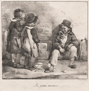 Luonnoskirja pienten lasten käyttöön: Nuoret amatöörit, 1822. tekijältä Nicolas Toussaint Charlet