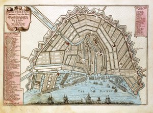 Amsterdamin kartta. Atlas, Nicolas de Fer (1646-1720), Pariisi 1700.