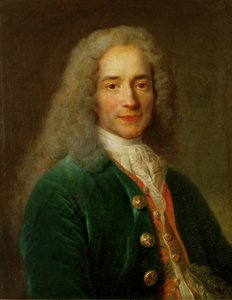 Voltaire nuorena miehenä (öljy kankaalle) tekijältä Nicolas de Largilliere