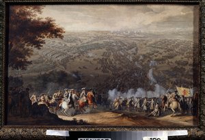 Pultavan taistelu 27. kesäkuuta 1709. Taistelussa kohtasivat Ruotsin Kaarle XII:n Ruotsin armeija ja Venäjän tsaari Pietari Suuren armeija Suuren Pohjan sodan (1700-1721) aikana. Nicon maalaus