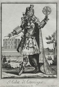 Fantastiset puvut: Astrologin puku, n. 1690.