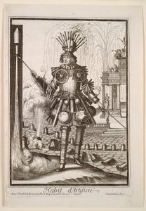 Fantastiset puvut: Ilotulituksentekijän puku, c. 1690.