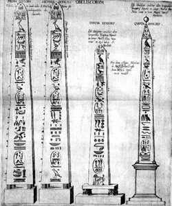 Egyptiläiset obeliskit hieroglyfeillä tekijältä Nicolaus van Aelst