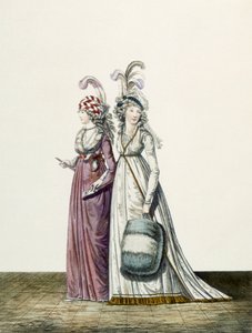 Iltapuvut, kuva 34 ja kuva 35, "The Gallery of Fashion", 1797