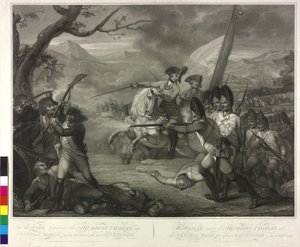 19.10.1796 arkkiherttua Karl Emmendingenin taistelussa. tekijältä Nicolo Schiavonetti
