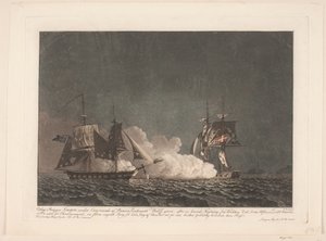 Taistelu Priki Lougenin ja Englantilaisen prikin välillä, 14. maaliskuuta 1808 tekijältä Niels Truslew