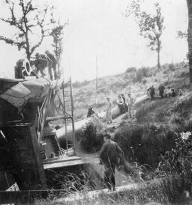 Big Bertha, saksalainen ase, joka ampui Pariisin, ensimmäinen maailmansota, vuodelta 1918
