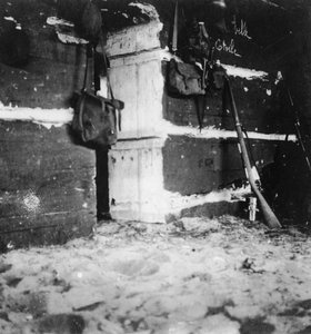 Saksalaisen korsun sisäpuoli, ensimmäinen maailmansota, c1914-c1918.
