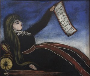 Georgialainen nainen sohvalla - Georgialainen nainen sohvalla kirjoittanut Pirosmani (Pirosmanašvili), Niko (1862-1918). Öljy öljylle kangas, koko: 99x106