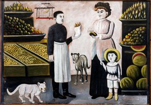 Fruit Stahl par Pirosmani, Niko (1862-1918). Öljy pahville, koko: 10473, Niko Pirosmanašvili museo, Mirzaani