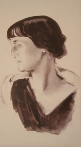 Runoilija Ana Akhmatovan muotokuva 1889-1966, 1928 tekijältä Nikolai Adrianovich Tyrsa
