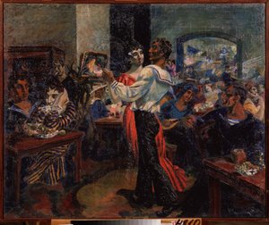Merimiehen baari. Nikolai Afanasjevitš Rusakovin (1888-1941) maalaus öljylevylle tekijältä Nikolai Afanasyevich Rusakov