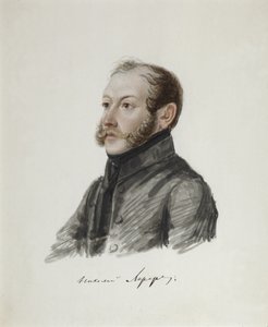 Dekabristin Nikolai Lorerin muotokuva 1794-1873, 1832-1833 tekijältä Nikolai Alexandrovich Bestuzhev