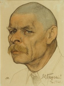 Kirjailija Maksim Gorkin muotokuva 1868-1939, 1921