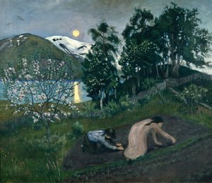 Kevätyö puutarhassa tekijältä Nikolai Astrup