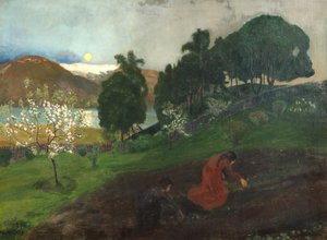 Kevätyö puutarhassa (Yötyö puutarhassa) tekijältä Nikolai Astrup