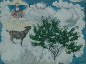 Vuohi, joka tuli taivaaseen (öljy kankaalle) tekijältä Nikolai Astrup
