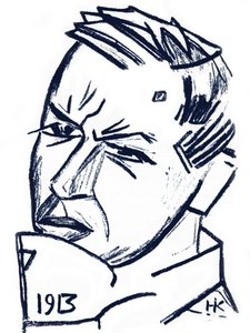Taiteilijan ja kirjailijan David Burliukin muotokuva 1882-1967, 1913