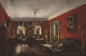 Sali Nashchokinin talossa Moskovassa, 1840-luvun alku tekijältä Nikolai Ivanovich Podklyuchnikov