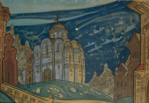 Putivl. Lavastus A. Borodinin oopperaan Prinssi Igor, 1914 tekijältä Nikolai Konstantinowitsch Roerich