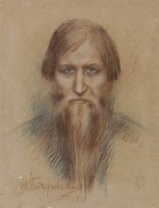 Muotokuva venäläisestä mystikko Grigory Rasputinista 1869-1916, 1913 tekijältä Nikolai Kornilovich Bodarevsky