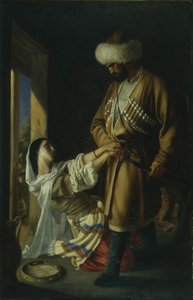 Leila ja Khadji Abrek M. Lermontovin runon jälkeen, 1852 tekijältä Nikolai Nikolayevich Ge