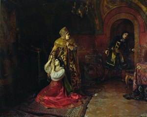 Godunovin perheen viimeiset hetket (öljy kankaalle) tekijältä Nikolai Pavlovich Shakhovskoi