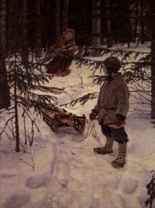 Polttopuiden kerääminen, Venäjä tekijältä Nikolai Petrovich Bogdanov Belsky