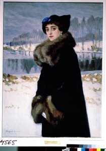 Porträt der Ballerina Ljudmila Mesaksudi Barash. Gemälde von Nikolai Petrowitsch Bogdanow-Belski (1868-1945)