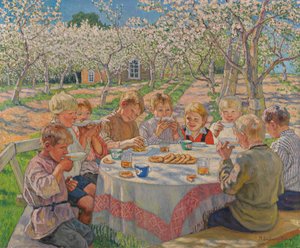 Teetä Omenatarhassa. tekijältä Nikolai Petrovich Bogdanov Belsky