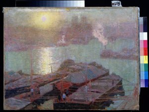 Seine Pariisissa (Seine Pariisissa). Nikolai Vasilyevich Dosekinin (1863-1935) maalaus. Öljy kankaalle, 48,2 x 63,7 cm tekijältä Nikolai Vasilyevich Dosekin