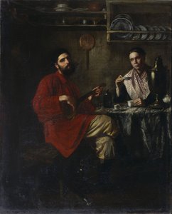 Kotoisa kohtaus talonpojan elämästä, 1855 tekijältä Nikolai Vasilyevich Nevrev
