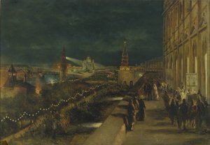 Moskovan valaistus keisari Aleksanteri III:n kruunaamisen yhteydessä 15. toukokuuta 1883 tekijältä Nikolai Yegorovich Makovsky