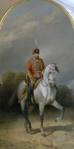 Keisari Aleksanteri III:n muotokuva 1845-1894 Leib-kaartin husaarirykmentin univormussa, 1881