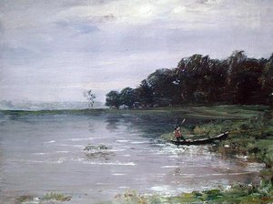 Maisema veneellä, ilta