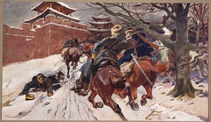 Ratsuväen taistelu Moukdenin laitamilla, kuvitus "Manchuria: kuvia Venäjän ja Japanin sodasta", toimittanut A. Martynoff, Pietari