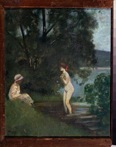 A Bather (A Bather) - Nikolai Vladimirovich Sinezubovin (Nicolas Sinezouboff) maalaus (1891-1956), öljy kankaalle tekijältä Nikolay Vladimirovic Sinezubov